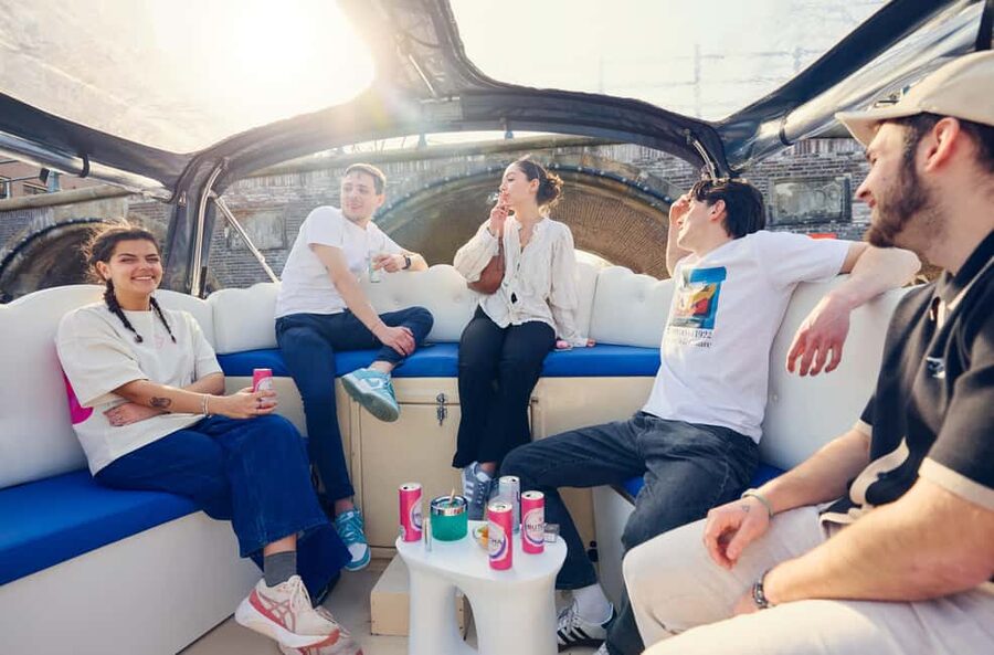 Amsterdam: Smoke & Cruise on covered Cannabis Boat With Bar - Drinks, smoking, and the limits of the boat
