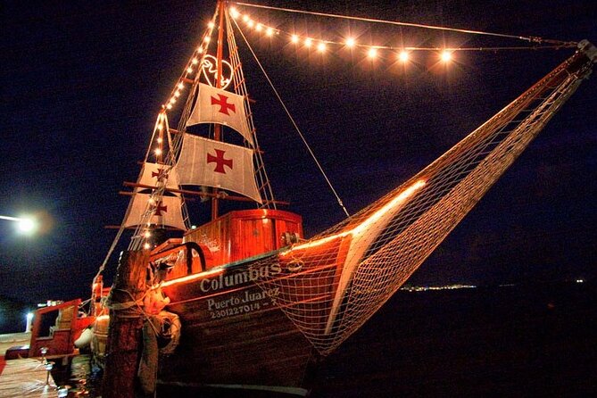 Cancun Lagoon Sunset Sailing Trip aboard classic Galeón with Dinner and Free bar - Saxophone music, dancing, and the mood onboard