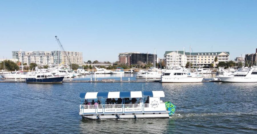 Charleston: Harbor Bar Pedal Boat Party Cruise - Getting to Dock C at Ripley Light Marina