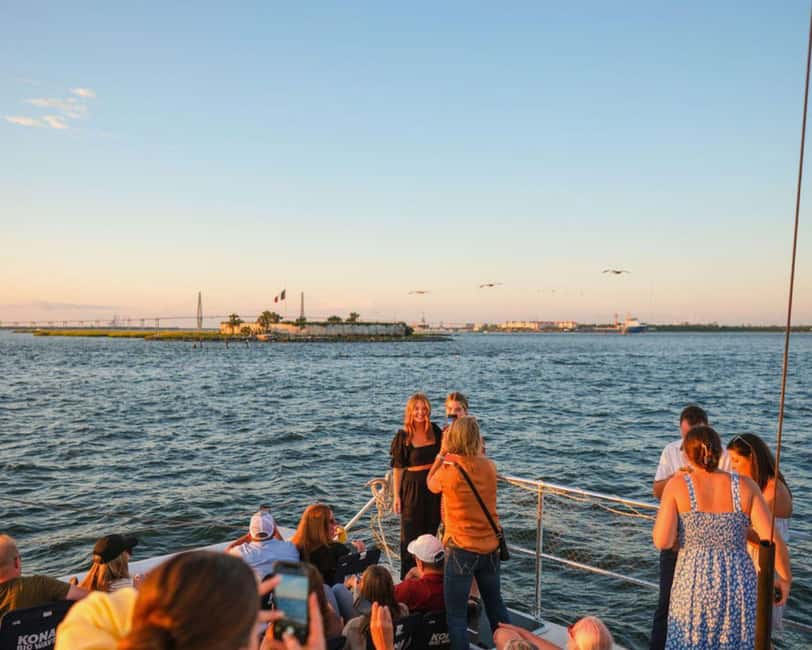 Charleston Harbor Sunset Cruise with Music & Onboard Bar - Getting Comfortable on a 55-foot catamaran