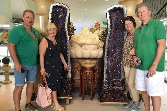 DA NANG NIGHTLIFE Tour with MARBLE MOUNTAIN & LADY BUDDHA STATUE, DRAGON BRIDGE - Dragon Bridge after dark