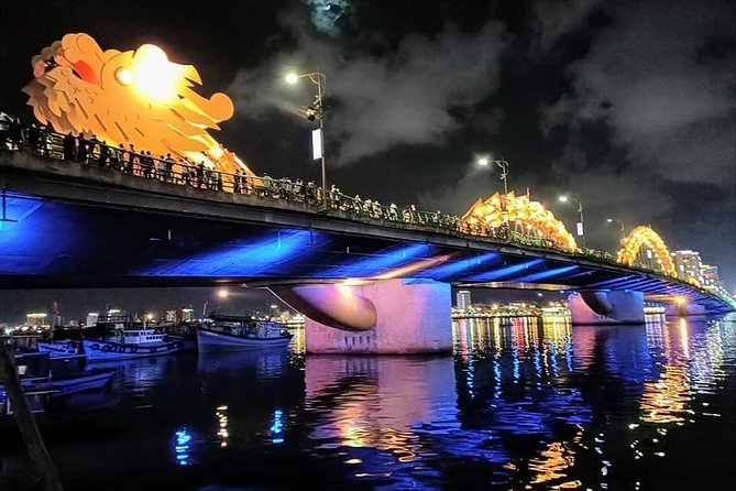 DA NANG NIGHTLIFE Tour with MARBLE MOUNTAIN & LADY BUDDHA STATUE, DRAGON BRIDGE - Marble Mountains, caves, pagodas, and wartime stories
