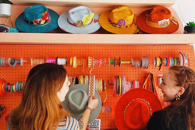 DIY Hat Bar Experience in Savannah - Choosing Between Trims, Beads, Feathers, and Branding