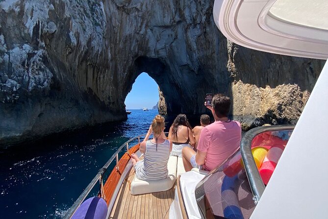 From Positano : Elite Capri Boat Day Free Bar, Brunch & City Walk - Cala del Rio and the Heart Cave