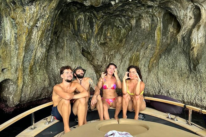 From Positano : Elite Capri Boat Day Free Bar, Brunch & City Walk - Punta Ventroso: drinks, snacks, and a swim break