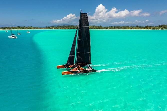 LUXURY Catamaran Bora Bora : Sailing, Snorkeling & Floating Bar - Sailing past Mount Otemanu and the lagoon