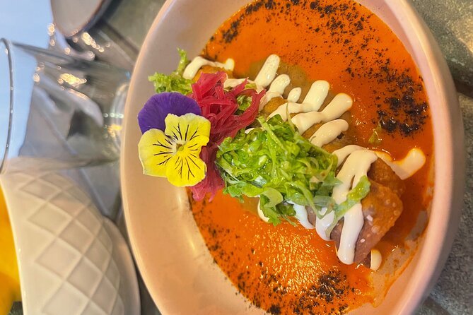 Mexican Cuisine Tasting Open Kitchen Bar 6 courses - The shrimp taco that shows the kitchen’s style