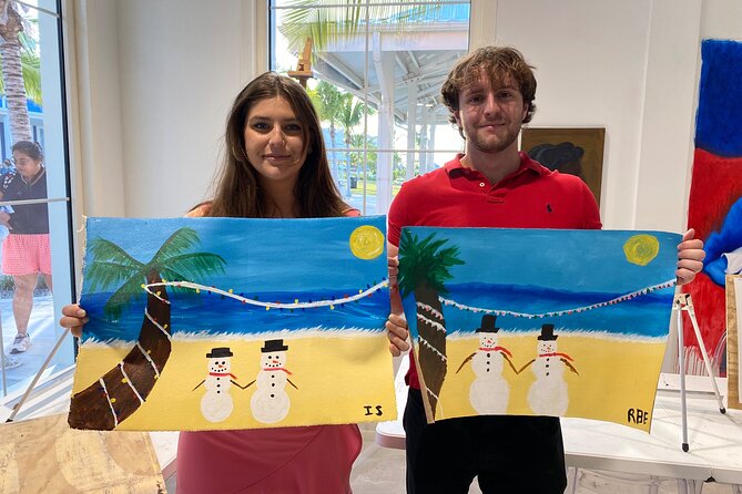 Paint and Sip at the Gallery and Wine Bar - The gallery setting and the art on display