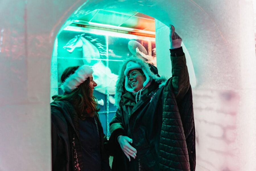 Reykjavik: Magic Ice Bar Entrance and Welcome Drink - Viking stories carved into the walls