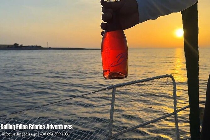 Rhodes Private Luxury Sunset Cruise ,Cocktails & Champagne, wine - Life aboard the refitted Edisa