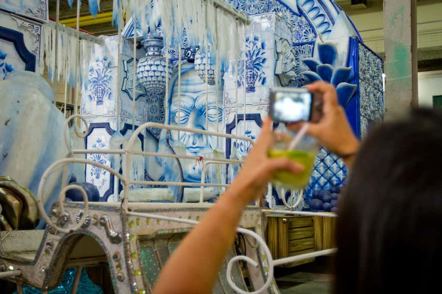 Rio: Carnival Backstage Tour at Samba City with Cocktail - Inside the Grande Rio warehouse