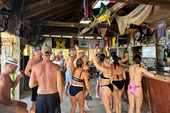 Rose Island Boat Party, Beach Getaway & Floating Bar - The Hideaway Floating Bar near Atholl Island