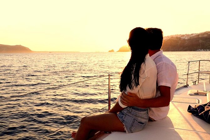 Santorini Catamaran Cruise with Greek Meal, Open-Bar and Sunset - Setting out from Santorini’s south coast