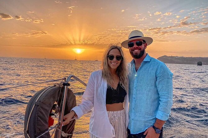 Santorini Catamaran Cruise with Greek Meal, Open-Bar and Sunset - A Greek meal served at sea