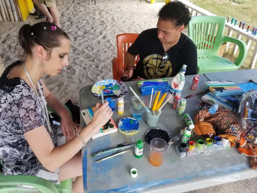Sip & Paint with lunch on exciting Ffryes Tiki beach Bar - Guides and the Feel of the Experience