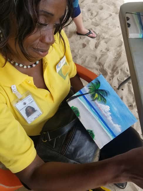 Sip & Paint with lunch on exciting Ffryes Tiki beach Bar - The Drive Toward Antigua’s West Coast