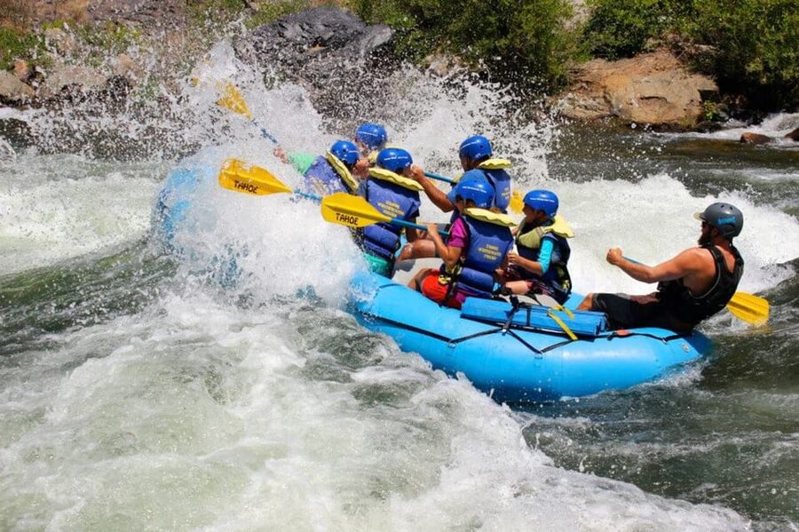 South Fork, American River - Chili Bar Run - Golden foothills between the rapids