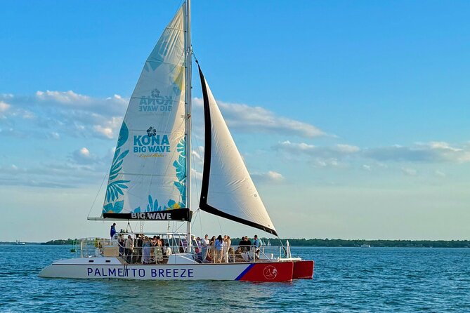 Sunday Mimosa Bar Catamaran Sail with Mini Brunch Bites - Downtown Charleston from the harbor