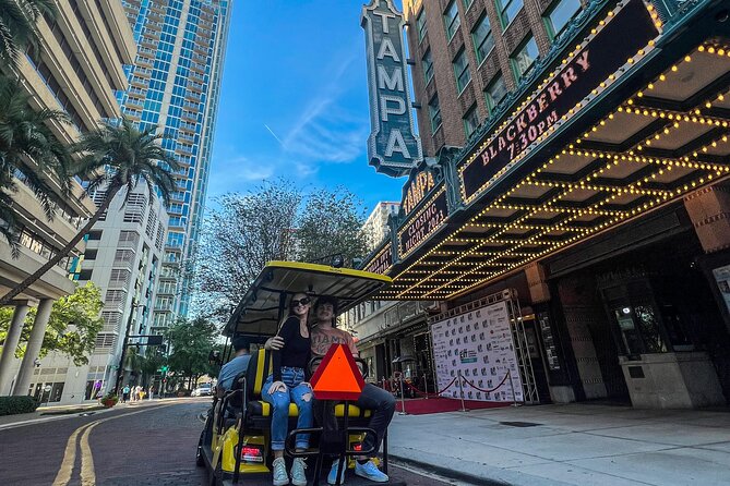 Tampa Bar Crawl on New Street Legal Golf Cart - Channel District and the Channelside sights