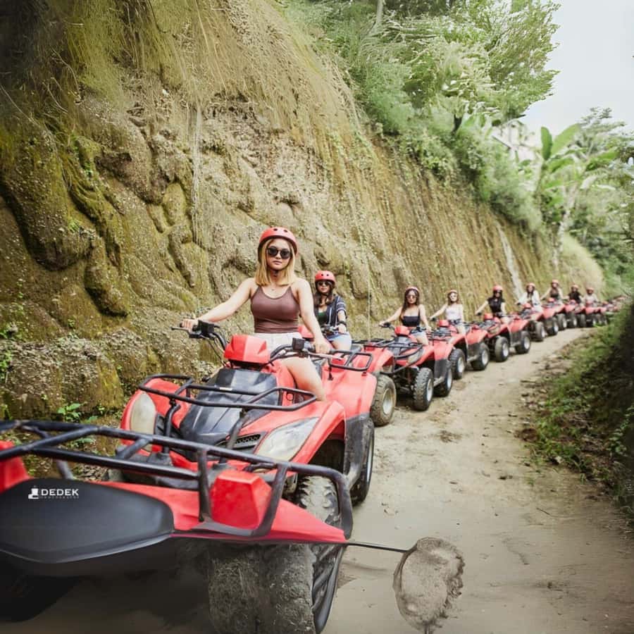Ubud Bali ATV Alasan Adventure Gorila Cave & Cretya Pool Bar - Bamboo forest, river track, and the Gorilla Cave